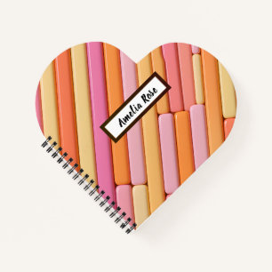 Custom Heart Spiral Notebook – Pastel Geometric
