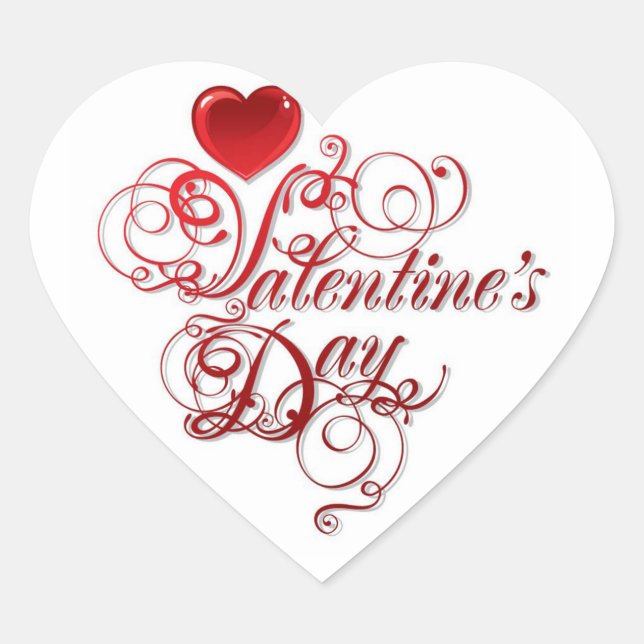 Custom Heart Sticker/Happy Valentines Day Sticker (Front)