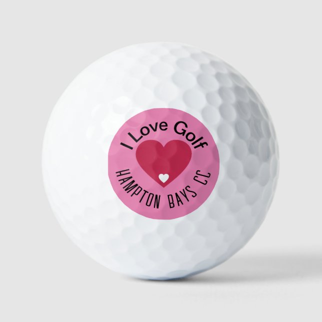 Custom "Heart Swing" Valentine's Day Golf Ball (Front)