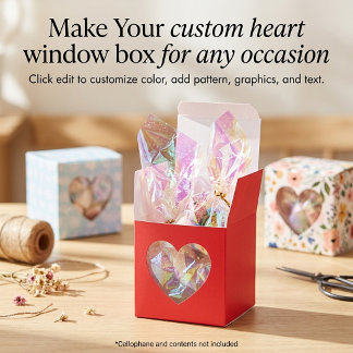 Custom heart window favour box