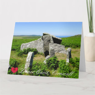 Custom Heart Zennor Quoit Megalith Photo Cornwall Card