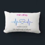 Custom Heartbeat Throw Pillow - Personalised Anniv<br><div class="desc">Add a personal pulse to your home comfort. This stylish throw pillow features the "Timeline Pulse" design, showcasing a sleek, continuous EKG line that elegantly forms a geometric heart at its centre. It is the perfect blend of modern minimalism and heartfelt sentiment. Designed to complement any sofa, bed, or armchair,...</div>