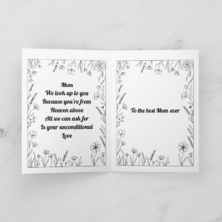 Custom Heartfelt Mother's Day Poem Card