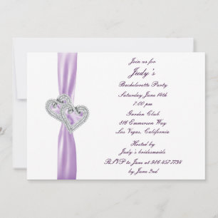 Custom Hearts Lavender Bachelorette Party Invite
