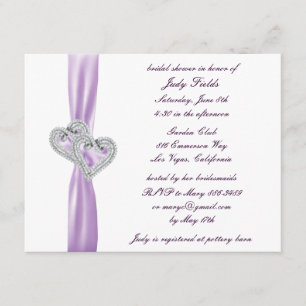 Custom Hearts Lavender Bridal Shower Invitations