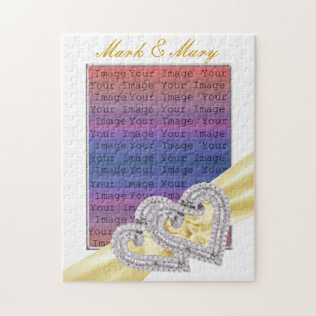 Custom Hearts Lemon Ribbon Puzzle (Vertical)