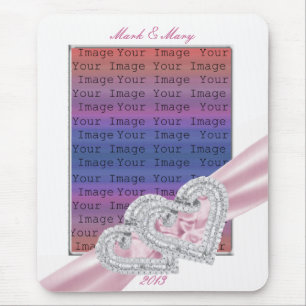 Custom Hearts Patel Pink Ribbon Mouse Pad