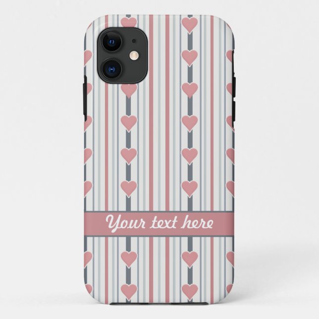 Custom Hearts & Stripes iPhone 5 cover (Back)