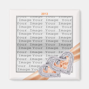 Custom Hearts Tangerine Ribbon Magnet