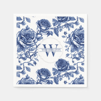 Custom Heirloom Rose Collection Blue Rose Napkin
