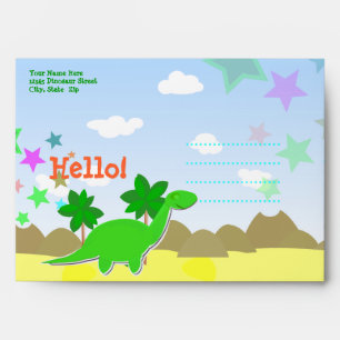 Custom Hello Cartoon Dinosaur Kids Envelopes