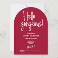 Custom Hello gorgeous Galentine's Day xoxo Red