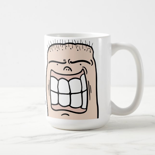 Custom Hello Human humour and laugh face Coffee Mug (Right)