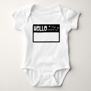 Custom Hello My Name Is Baby Bodysuit