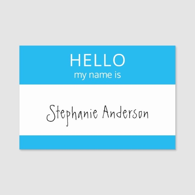 Custom HELLO My Name Is Badge (Front)