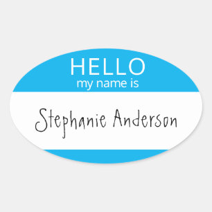 Custom HELLO My Name Is Sticker Badge
