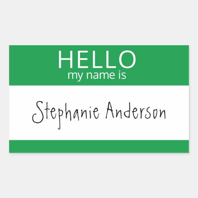 Custom HELLO My Name Is Sticker Badge (Front)