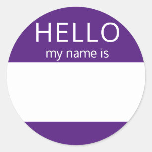 Custom HELLO My Name Is Sticker Badge Blank