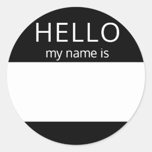 Custom HELLO My Name Is Sticker Badge Blank