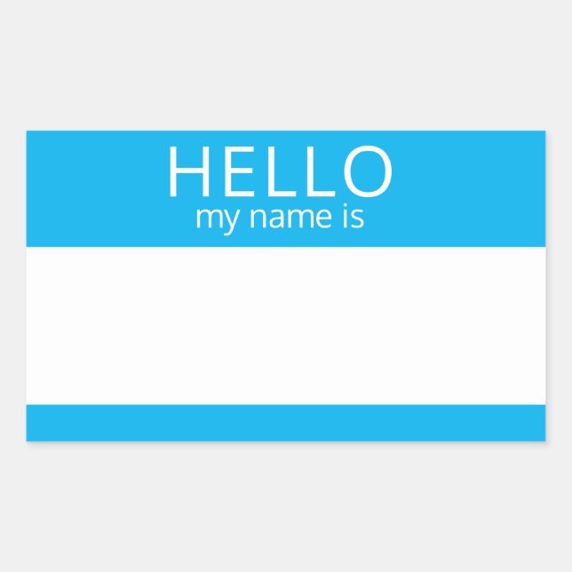 Custom HELLO My Name Is Sticker Badge Blank (Front)