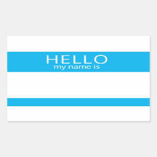 Custom HELLO My Name Is Sticker Badge Blank