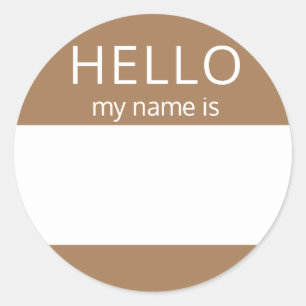 Custom HELLO My Name Is Sticker Badge Blank