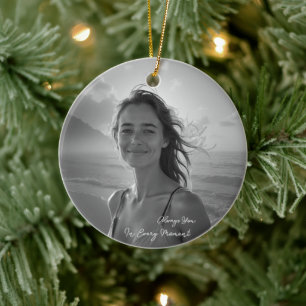 Custom Her Portrait – Simple Photo Gift for Her Ceramic Ornament