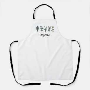 Custom Herb Design with Personalised Text Apron