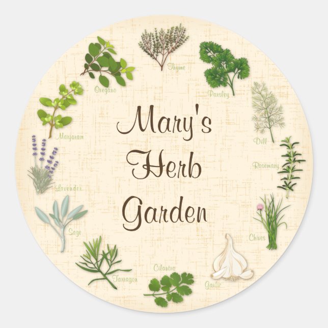 Custom Herb Garden Stickers (Front)