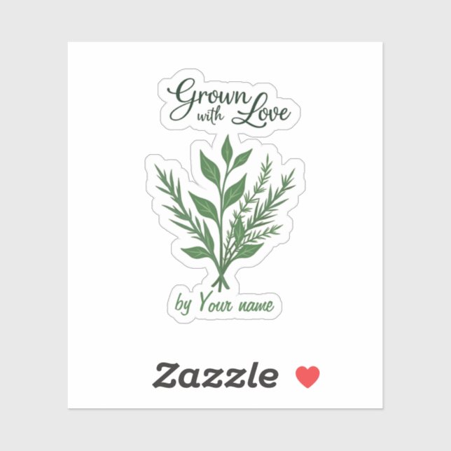 Custom Herb Label – Grown with Love (Sheet)
