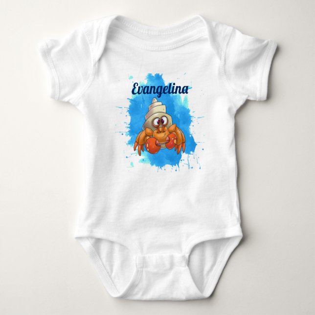Custom Hermit Crab Baby Baby Bodysuit (Front)