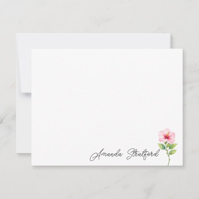 Custom Hibiscus Note Card (Front)