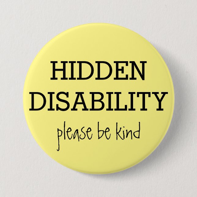 Custom Hidden Disabilities 7.5 Cm Round Badge (Front)