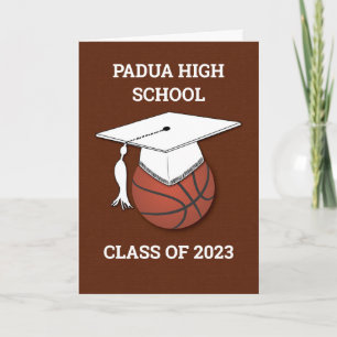 Custom High School and Year Graduation Brown Card