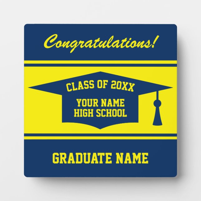 Custom High School graduation Class of 20XX gift Plaque (Front)