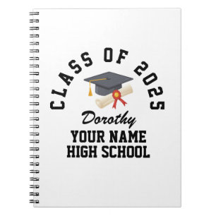 Custom high school graduation party notebook