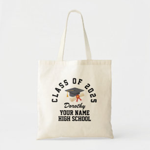Custom high school graduation party tote bag