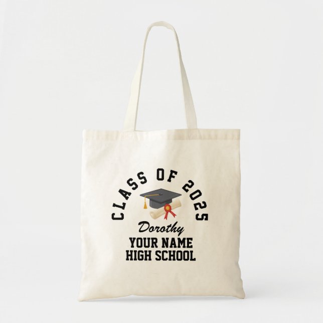 Custom high school graduation party tote bag (Front)