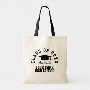 Custom high school graduation party tote bags