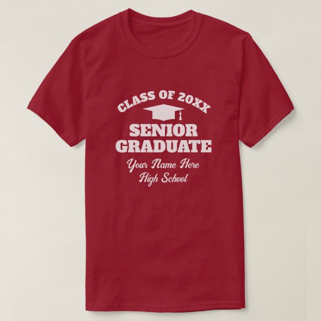Custom High school graduation t shirt for seniors (Design Front)