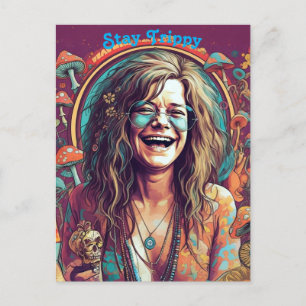 Custom Hippie Boho Stay Trippy Vibes Personalise Postcard