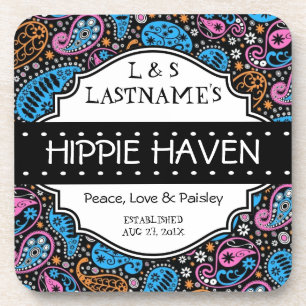 Custom Hippie Hangout Home Bar Coaster
