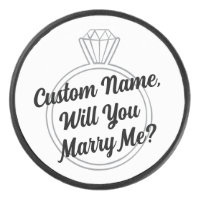 Custom Hockey Puck Proposal Engagement Prop