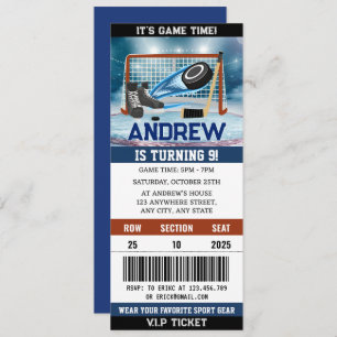 Custom Hockey Ticket  Birthday Decorations Invitation