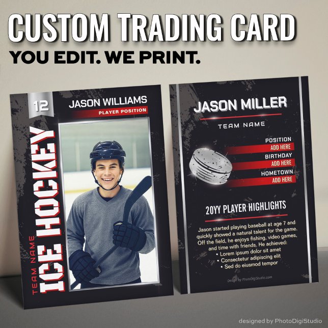 Custom Hockey Trading Card, USA Power Player Calling Card (Custom Hockey Trading Card, USA Power Player Card)