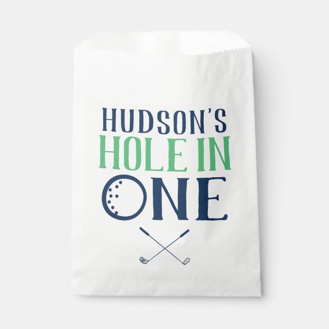 Custom Hole in One First Birthday Favour Bags (Front)