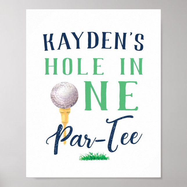 Custom Hole in One Golf Birthday Sign (Front)