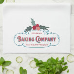 Custom Holiday Baking Kitchen Family Monogram Tea Towel<br><div class="desc">Vintage style logo design featuring your family name or your name. Create your own family baking company kitchen accessory for the holidays. Wonderful for when you bake all of your Christmas holiday treats.</div>