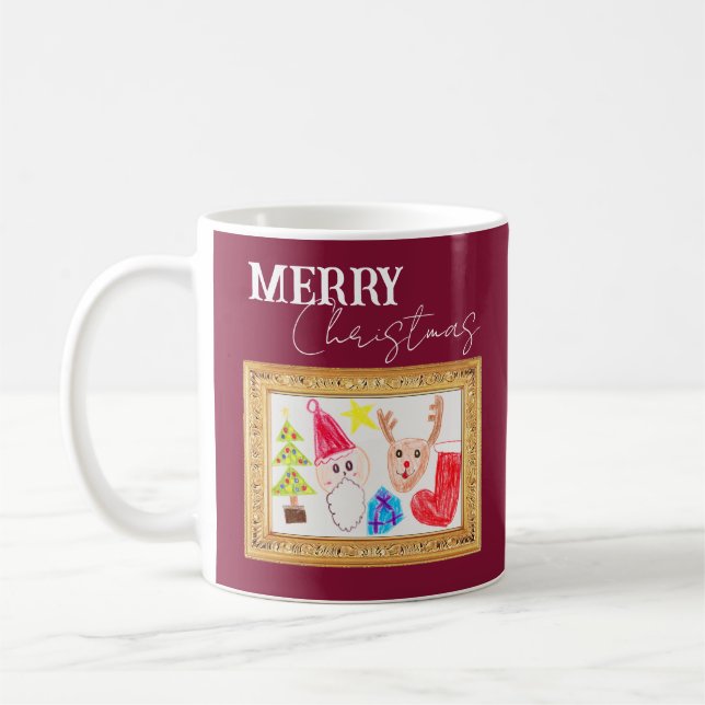 Custom Holiday Mug Featuring Your Child's Artwork (Left)
