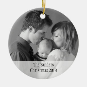 Custom holiday photo memory sentimental keepsake ceramic tree decoration